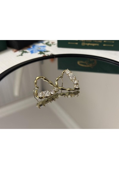 Golden Cascade Crystal Hoop Küpe Altın