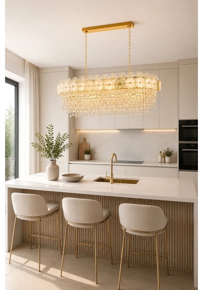 Modern Premium Sarkıt Avizesi Salon Mutfak Yemek Masası Üstü Modelleri 18 X E14 Duy Diğer