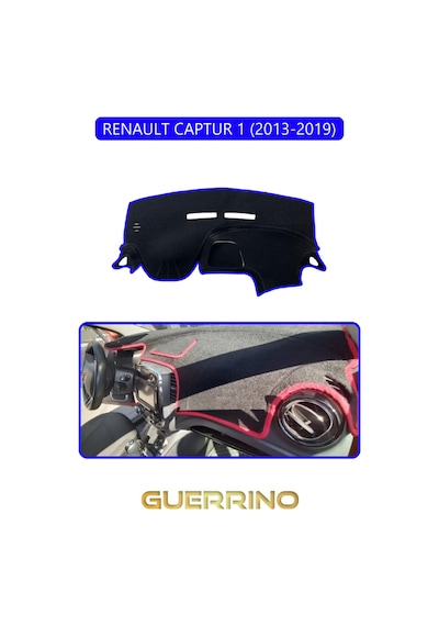 Renault Captur 1 2013-2019 Torpido Koruma Halısı Mavi Kenar