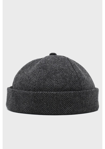 Külah Koyu Gri Yünlü Hipster Bere Kışlık Docker Cap Füme Standart