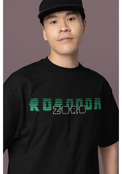 Tasarım Roronoa Zoro Sırt Baskılı Unisex Oversize One Piece Anime Siyah