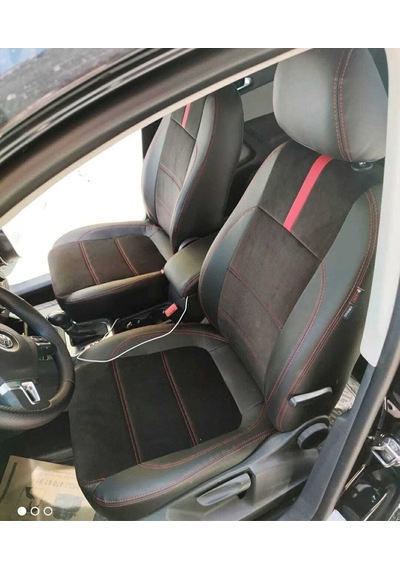 Volkswagen Tiguan 2008 2015 Arası Siyah Taytüyü Siyah Deri Karışımı Kırmızı İp Kırmızı Şerit