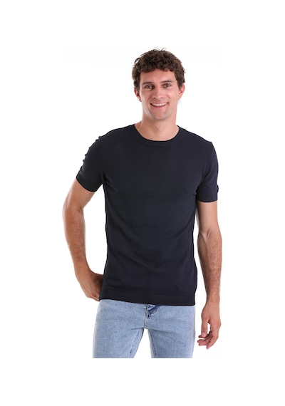 Hatemoğlu Lacivert Regular Fit Bisiklet Yaka Rayon Tişört