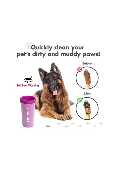 Mudbuster Taşınabilir Köpek Pençe Yıkayıcı/pençe Temizleyici, Büyük, Fuşya