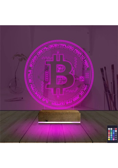 Luvivia Crypto Bitcoin Btc 3d Lamba - Masa Gece Lambası Şeffaf