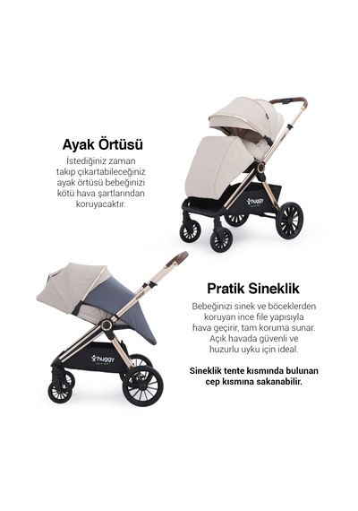 Huggy Mate 5 İn 1 Çift Yönlü Travel Bebek Arabası