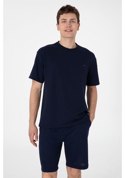 U.S. Polo Assn. Erkek Comfort Fit Bisiklet Yaka Lacivert Tişört 50308814-VR033
