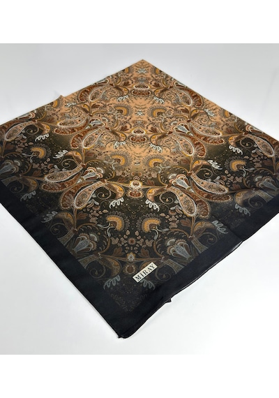 Miray Nevada Büyük Boy Organik Pamuk Eşarp - 120 X 120 - 06453 Siyah-Sarı