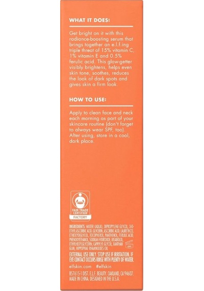 E.l.f Skın Bright Icon C Vitamini + E + Ferulik Asit Serum 30 ML
