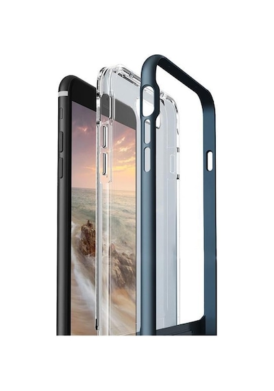 Vrs Design Apple Uyumlu iPhone 8 Plus / 7 Plus Crystal Bumper Kılıf Steel Blue