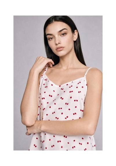 Defacto Regular Fıt Askılı 2li Vual Ecru Şortlu Pijama Takımı H7284ax26hser98 Ekru-er98