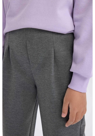 DeFacto Kız Çocuk Baskılı Beli Paçası Lastikli Jogger Eşofman Altı D9170A824AUGR93 Gri