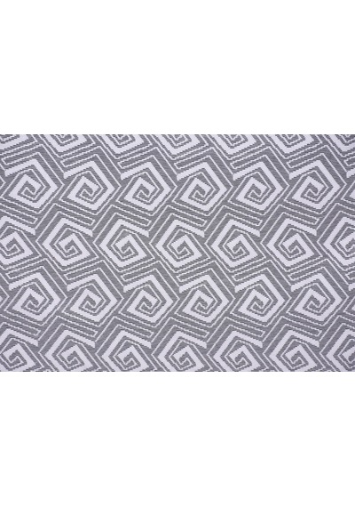 Geometrik Beyaz Dikilmiş Pileli Fon Perde 300x260 Cm