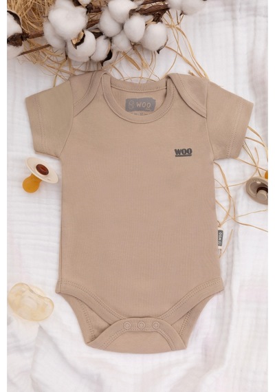 Woo Baby Taş Kısa Kollu Body-zıbın 6-9m 68cm ekru