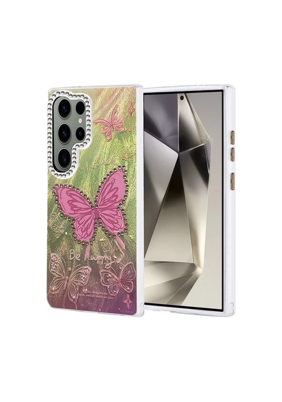 Bezos Samsung Galaxy S23 Ultra Uyumlu Kılıf Blade Aynalı Desenli Kapak - Desen 5 Hb006