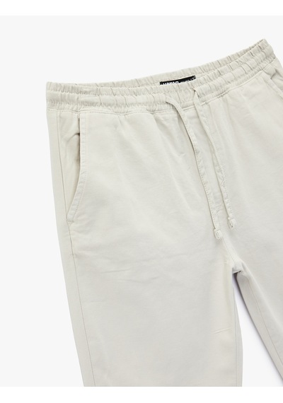 Koton Pamuklu Regular Fit Cepli Beli Bağcıklı Pantolon Gri 6sam40009hw