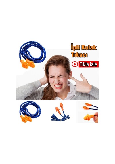 1 Çift Boyun Ipli Su Geçirmez Slikon Sünger 3M Kulak Tıkacı