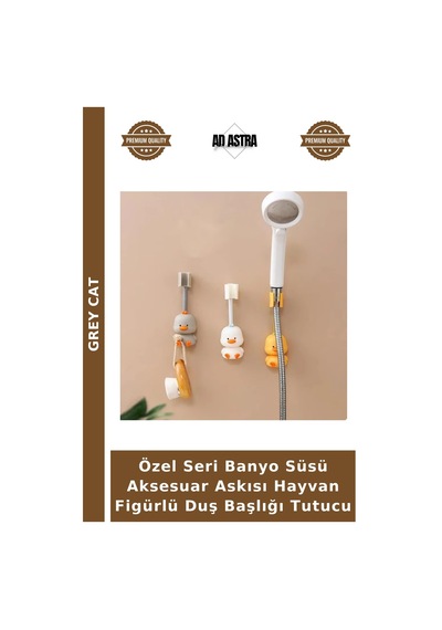Özel Seri Banyo Süsü Aksesuar Askısı Hayvan Figürlü Duş Başlığı Tutucu Çok Renkli
