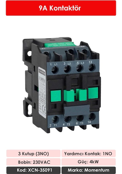 Momentum Kontaktör 9A 4kW 1NO XCN-35091