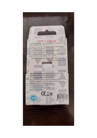 K20 Earbuds 1.20mt Type-c Kablolu Mikrofonlu Kulakiçi Kulaklık - Beyaz