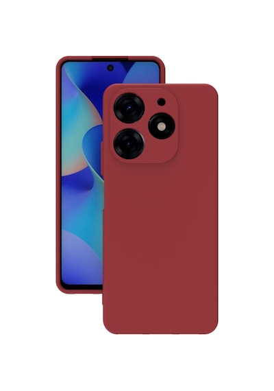 Tecno Spark 10 Pro Kılıf Kamera Korumalı Silikon Rubber Arka Kapak Kırmızı