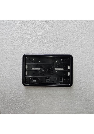 Kare Plakalık Motosiklet Uyumlu Parlak Siyah Plastik 26x17cm