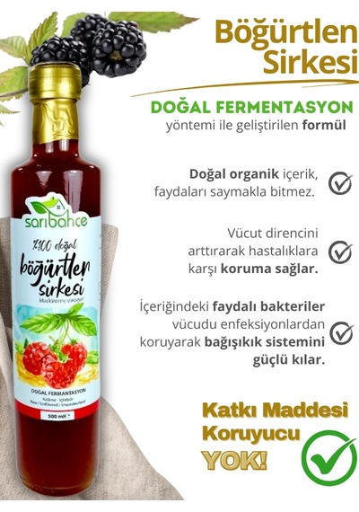 Böğürtlen Sirkesi 500 Ml - Organik Doğal Fermantasyon