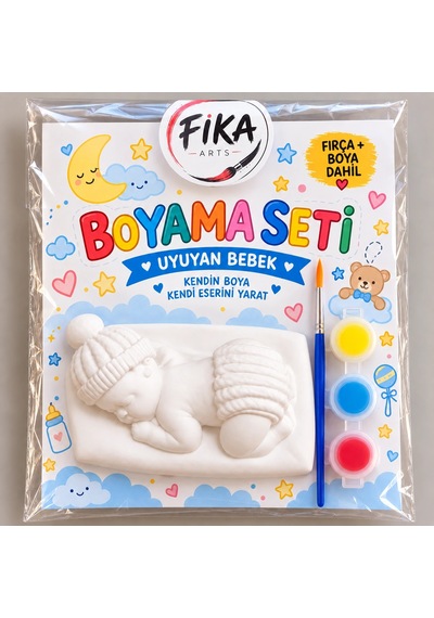 Uyuyan Bebek Boyama Seti Taş Tozu Figür Boyama Seti