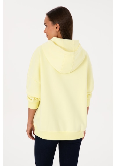 U.S. Polo Assn. Kadın Sarı Şardonlu Kapüşonlu Sweatshırt 50313567-VR044