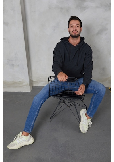 Twenty3 Erkek Oversize Kapüşonlu Kanguru Cepli Ribanalı Uzun Ko (556536066)