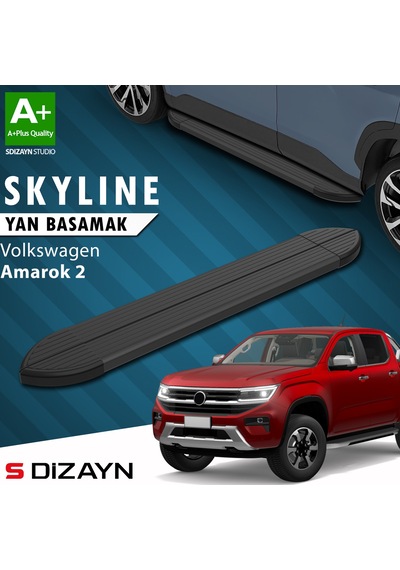 S-dizayn Vw Amarok 2 Skyline Siyah Yan Basamak 203 Cm 2023 Üzeri A+ Kalite