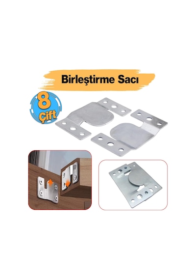 Metal 8 Çift Takım Baza Başlık Mobilya Karyola Köşe Koltuk Birleştirme Sacı Saç Bağlama Brake