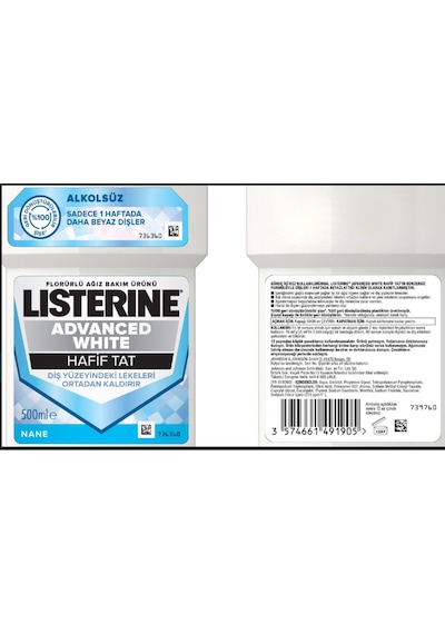 Listerine Advanced White Nane Aromalı Ağız Bakım Suyu 500 ML