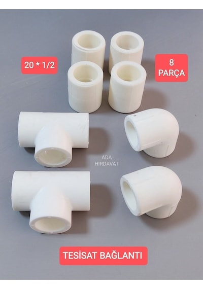 Pvc Boru 20 1/2 Pprc Kalorifer Doğalgaz Su Tesisatı Bağlantı Parçaları Seti 8 Parça