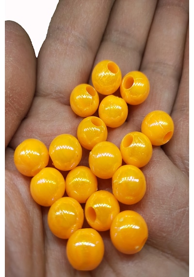 Janjan Hot Orange Boncuk 10 Mm Geniş Delik