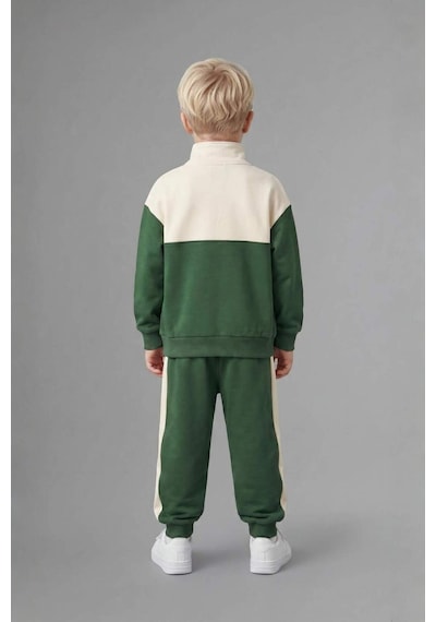 Defacto Dik Yaka Baskılı Sweatshirt Eşofman Altı 2li Takım Erkek Bebek I0147a526augn671 Yeşil-gn671