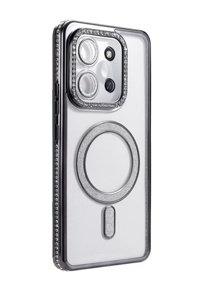 Newface Xiaomi Redmi 15c 4g Joke Simli Magneticsafe Kılıf - Siyah Şeffaf Diğer