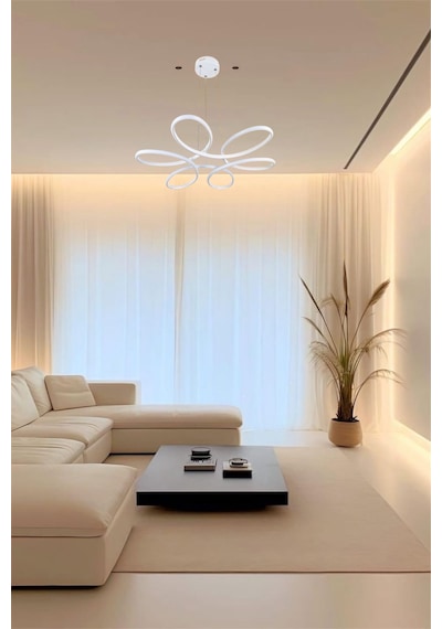 Modern Beyaz Papaya 3 Renk Beyaz&sarı&günışığı Led Avize Beyaz