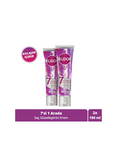 Elidor Saç Güzelleştirici Bakım Kremi 7'si 1 Arada Durulanmaz 150 Ml X2