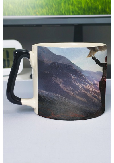 Diluc Genshin İmpact Baskılı Seramik Lüks Kupa 1 Adet Özel Siyah Kulp Dalga Kulp V3d Çok Renkli