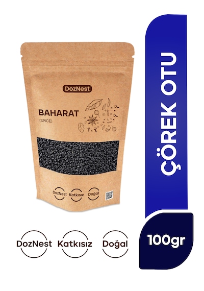 Doznest Çörekotu 100 Gr Premium Kalite Doğal, Katkısız, Taze Siyah Çörek Otu