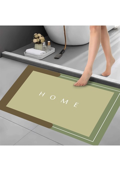 Dijital Kaymaz Yıkanabilir Banyo Mutfak Salon Paspas Halısı Trend Modern Al4001 Renkli