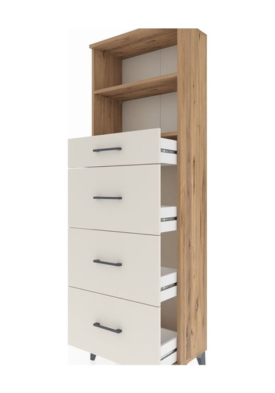 Arges Dolap 2 Raflı 4 Çekmeceli 60x30x182 Çam-aytaşı Atlas Çam