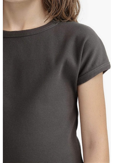 DeFacto Kız Çocuk Slim Fit Dar Kesim Bisiklet Yaka Basic Düz Fitilli Kaşkorse Kısa Kollu Tişört B3053A825SMAR211 Antrasit DeFacto Kız Çocuk Slim Fit Dar Kesim Bisiklet Yaka Basic Düz Fitilli Kaşkorse Kısa Kollu Tişört B3053A825SMAR211 Antrasit
