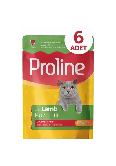 Proline Pouch Kuzu Etli Yaş Kedi Mama 6 X 85 Gr