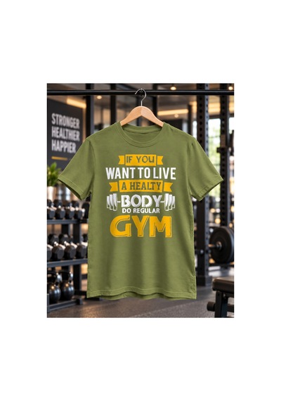 Segungear Live Healty Erkek Regular Fit Baskılı Spor Tişört Haki - 931643760 Haki