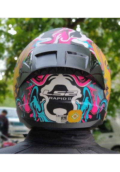 LS2 Rapid 2 Race Cyberg Fullface Siyah Camlı Motosiklet Kaskı Mor
