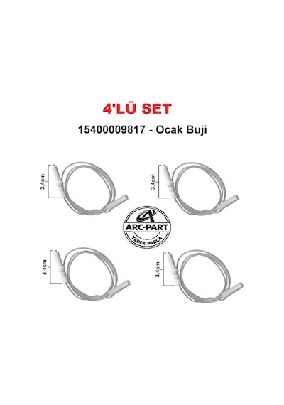 Beko Uyumlu Ankastre Ocak Ateşleme Buji 4'lü Set