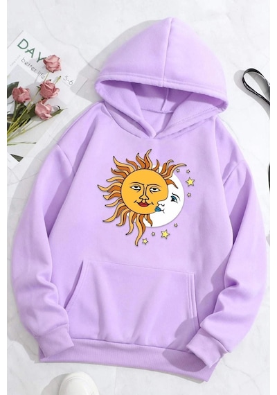 Uyguntarz Unisex Larks' Tongues In Aspic Baskılı Sweatshirt Lila