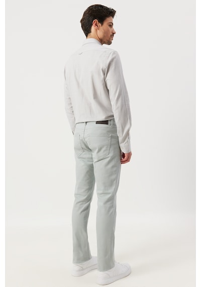 AC&Co / Altınyıldız Classics Erkek Su Yesılı 360 Derece Her Yöne Esneyen Slim Fit Dar Kesim Pamuklu Rahat Pantolon Su Yesılı